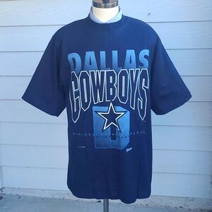 DALLAS COWBOYS NFL Jostens Navy Cotton Single Stitch‎ Shirt Mens XL VTG 90s